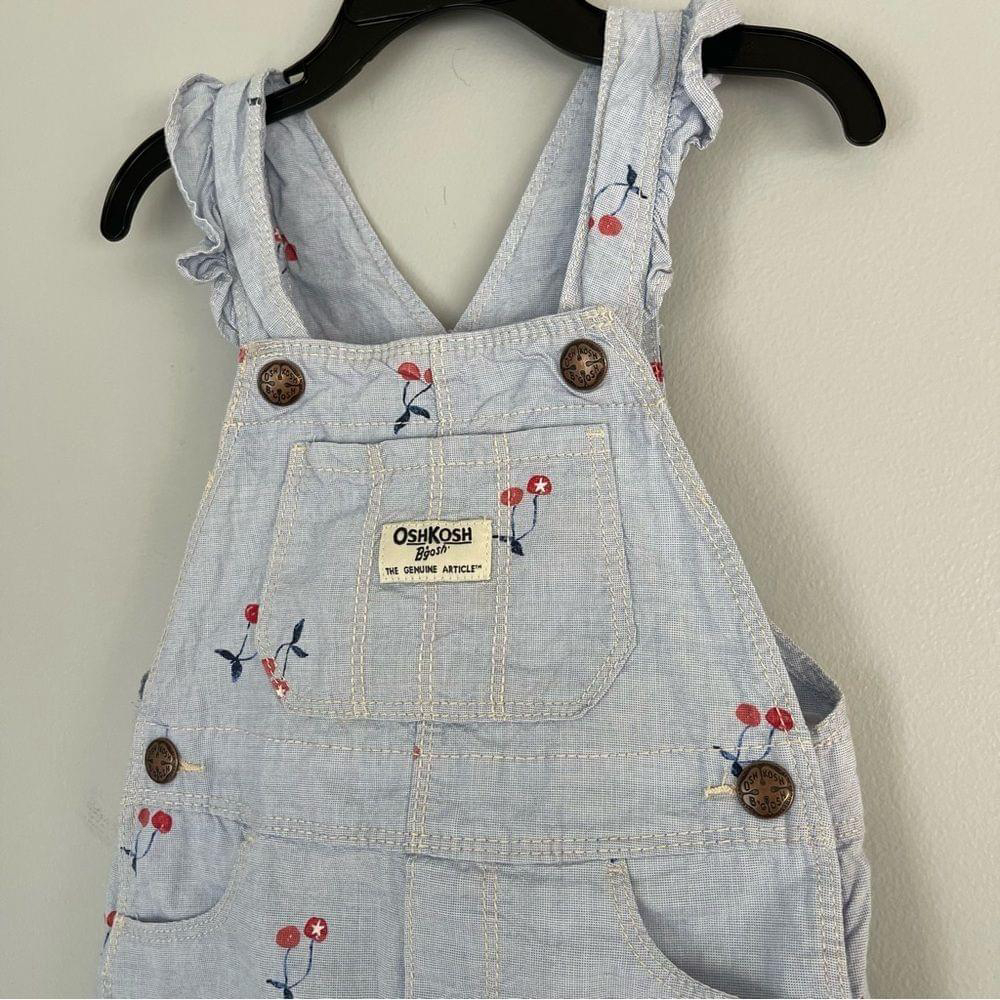 Baby OshKosh B'Gosh Girl's Denim Cherry Overall Dress Size 3T - Picture 3 of 10